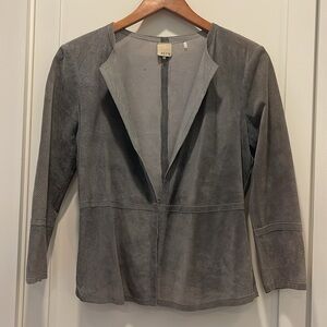 ECRU - Suede Soft and Lightweight Gray Perforated Suede Jacket SZ S